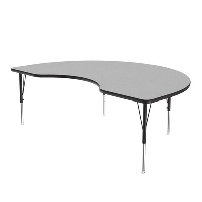 Correll Kidney Shaped Activity Table Set, 72" x 48", Height Adjustable, Gray Granite (AP1-A4872TFKID-15-09-09-6-18)