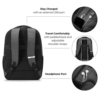 Solo New York Re:Discover Laptop Backpack, Medium, Gray (UBN715-10/4)