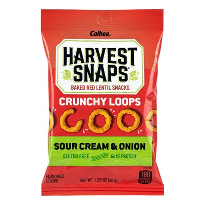Harvest Snaps Crunchy Loops Gluten Free Sour Cream and Onion Vegetable Chips, 1.35 oz., 8 Bags/Pack (220-02516)
