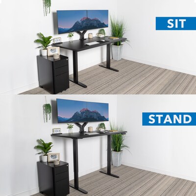 Mount-It! Dual Motor 60"W Electric Adjustable Standing Desk, Black (MI-18121)