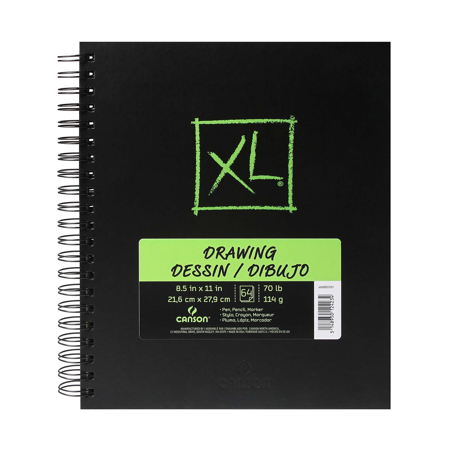 Canson XL Series 8.5 x 11 Wire Bound Drawing Sketch Book, 60 Sheets/Book (MCXC400085707)