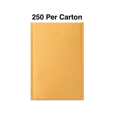 Staples 6.75 x 9 Self-Sealing Bubble Mailer, #0, Kraft, 250/Pack (ST56637)
