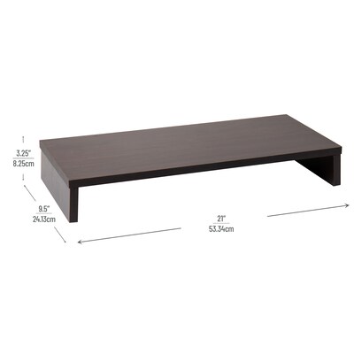 Mind Reader Woodland Collection Monitor Stand, Up to 24" Monitor, Brown (RECMON-BRN)