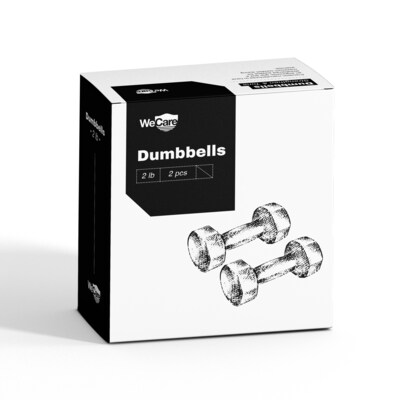 WeCare Fitness Neoprene Coated 2 Lbs Dumbbells for Non-Slip Grip 2/Set, (WDN100001)