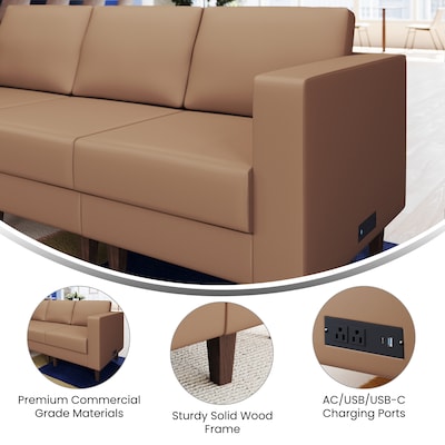 Flash Furniture Hercules Artemis LeatherSoft Right Arm Reception Chair, Cognac (ZB8921CRACOGNAC)