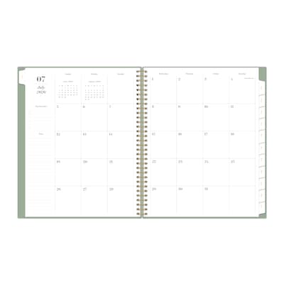2026-2027 Blue Sky Sincerely Sage 8.5" x 11" Academic Year Weekly & Monthly Planner, Plastic Cover, Sincerely Sage (159085)