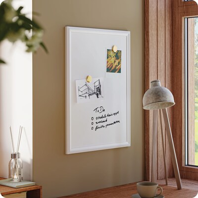 U Brands Magnetic Painted Steel Dry-Erase Board, Wood Frame, 17" x 23" (7080U00-01)