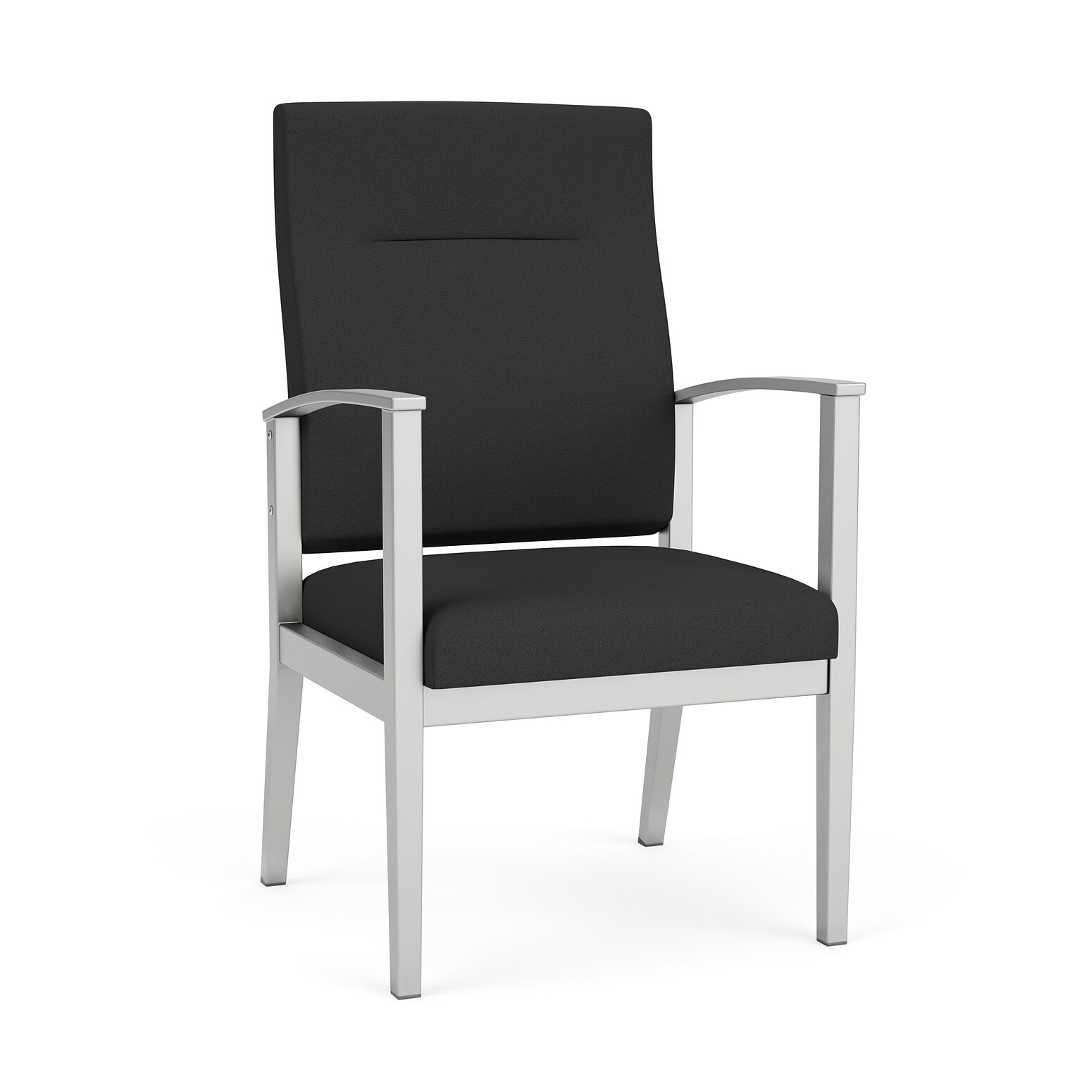 Lesro Amherst Steel Fabric Guest Chair, Open House Graphite/Silver (AS1108.SSV-01OHGP)