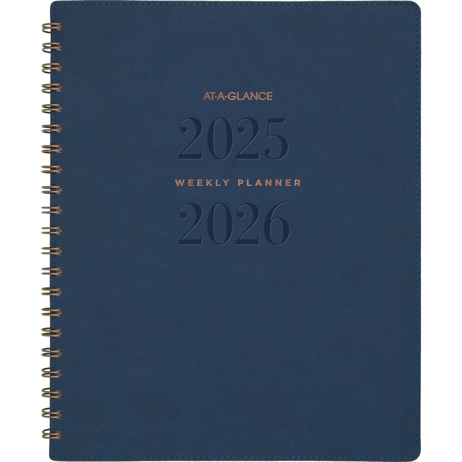 2025-2026 AT-A-GLANCE Signature 8.5 x 11 Academic Weekly & Monthly Planner, Faux Leather Cover, Navy