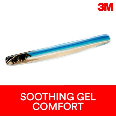 3M™ Wrist Rest for Keyboards, Beach Design, Easy to Clean Cover, Non-skid Backing (WR308BH)
