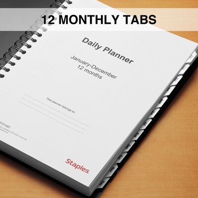 2025 Staples 8" x 11" Daily Appointment Book, Black (ST21487-25)