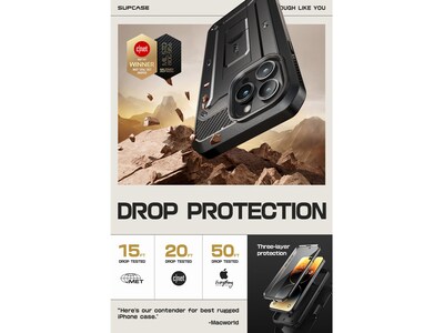 SUPCASE Unicorn Beetle PRO Rugged Case for iPhone 15 Pro Max, Shock-Absorbing, Black (SUP-iPhone2023Max-6.7-UBPro-SP-Black)
