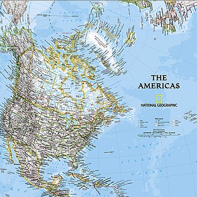 National Geographic The Americas Classic Map, Laminated (NGMRE00620152)
