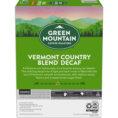 Green Mountain Vermont Country Blend Decaf Coffee Keurig® K-Cup® Pods, Medium Roast, 24/Box (7602)