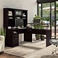 Bush Furniture Cabot 60"W 3 Position Sit to Stand L Shaped Desk with Hutch, Espresso Oak (CAB045EPO)