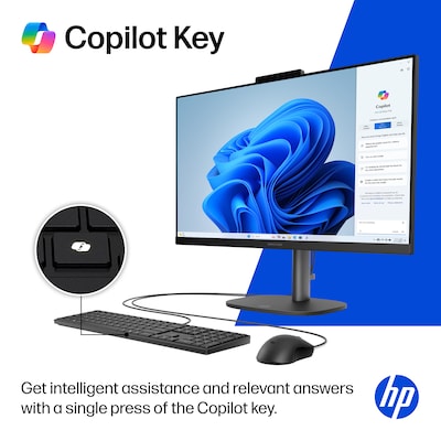 HP OmniStudio 23.8" All-in-One Desktop PC, Intel Core 3 N350, Intel Graphics, 8GB RAM, 512GB SSD, Windows 11 Home (D43SJAA#ABA)