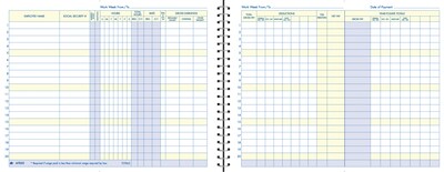 TOPS™ Payroll Record Book, Weekly, 8 1/2 x 11, Blue (AFR50)