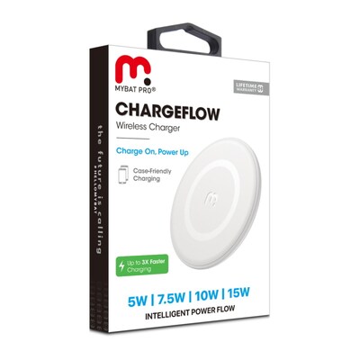 MyBat Pro Wireless Fast Charging Pad 15W, Universal Compatibility, White (CGW311001)