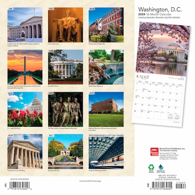 2024 BrownTrout Washington D.C. 12" x 24" Monthly Wall Calendar (9781975465605)