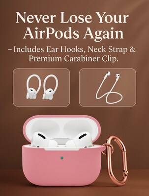 SaharaCase Venture Series Silicone Case Kit for AirPods Pro 3, Anti-Shock Material, Desert Rose (HP00214)