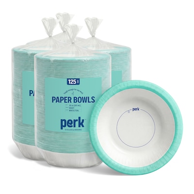 Perk Heavy Duty Paper Bowls, 20 oz., 500/Carton (CT63701)