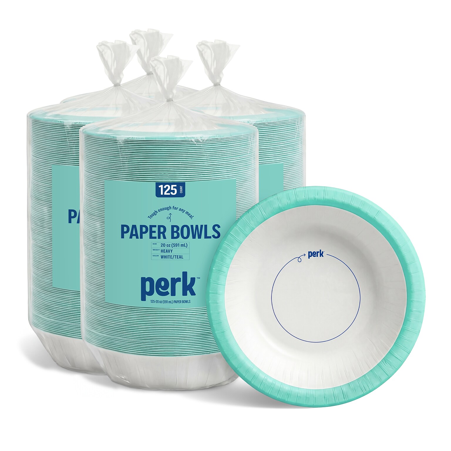 Perk Heavy Duty Paper Bowls, 20 oz., 500/Carton (CT63701)
