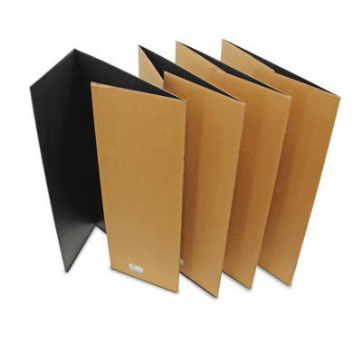 Flipside Tri-Fold Presentation Board, 36 x 48, Corrugated Paper, Black, 4/Pack (18067)
