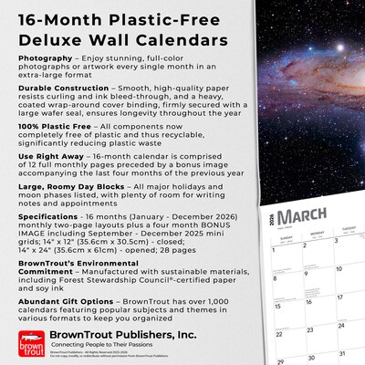 2026 BrownTrout NASA Explore the Universe 14" x 12" Monthly Wall Calendar (9798330704743)