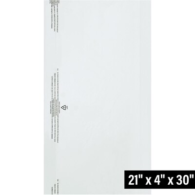 21 x 30 Layflat Poly Bag, Bags on a Roll 0.65 Mil, Clear, 650/Roll (PB80090)
