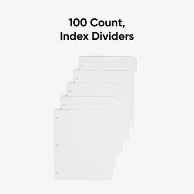Smead Blank Dividers, 5-Tab, White, 20 Sets/Box (89415)