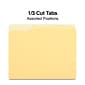 Staples File Folders, 1/3-Cut Tab, Letter Size, Yellow, 100/Box (ST224535-CC)