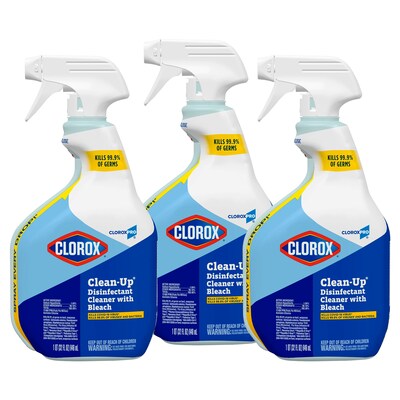 CloroxPro Clorox Clean-Up Disinfectant Cleaner with Bleach Spray, Original Scent, 32oz, 3 Pack