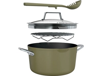 Ninja Neverstick PossiblePot Aluminum 7 Qt. Multi-Pot, Olive Green (CW202GN)