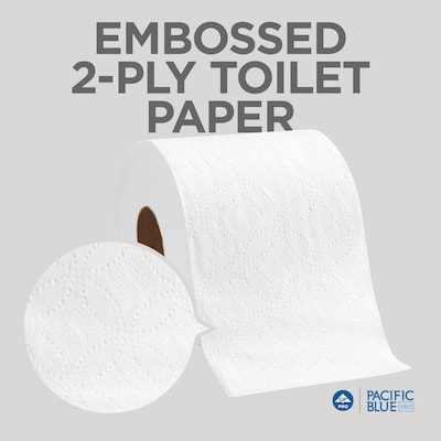 Pacific Blue Select Embossed Toilet Paper by GP PRO, 2-Ply White, 550 Sheets/Roll, 40 Rolls/Case (18240/01)
