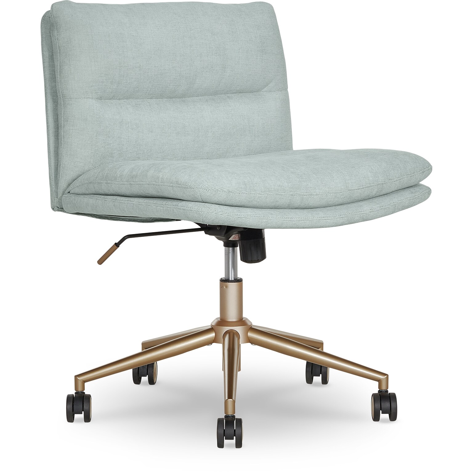 Elle Decor Ariana Armless Ergonomic Fabric Swivel Computer and Desk Chair, Mint Blue (60121-MBLU)