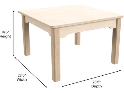 Flash Furniture Bright Beginnings Hercules Square Table, 23.5" x 23.5", Beech (MK-ME088007-GG)