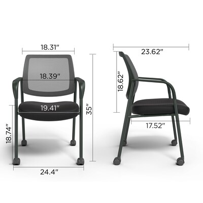 Staples Essentials Mesh/Fabric Guest Chair, Black (UN61297-CC)