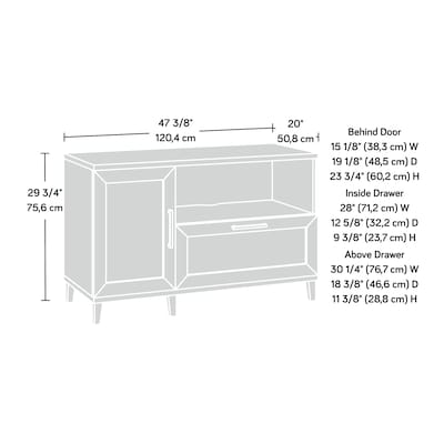 Sauder Tiffin Line File Cabinet, Letter/Legal Size, 30"H x 47"W x 20"D, Raven Oak (433268)