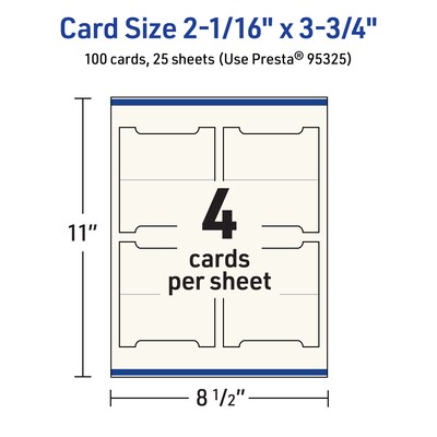 Avery Matte General Use Blank Cards, Ivory, 100/Pack (95325)