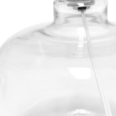 Creekwood Home Round Modern Glass 13.75" LED Table Lamp, Clear/Gray (CWT-1015-CG)
