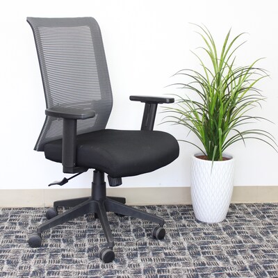 Boss Office Products Ergonomic Mesh Swivel Task Chair, Black/Grey (B6566GY-BK)