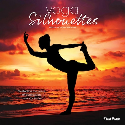 2023 Brush Dance Yoga Silhouettes 12 x 24 Monthly Wall Calendar, (9781975454760)