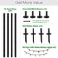 Excello Global Products Bistro Pole for String Lights with 100' G40 Lights, Black, 4/Pack (EGP-HD-0362)