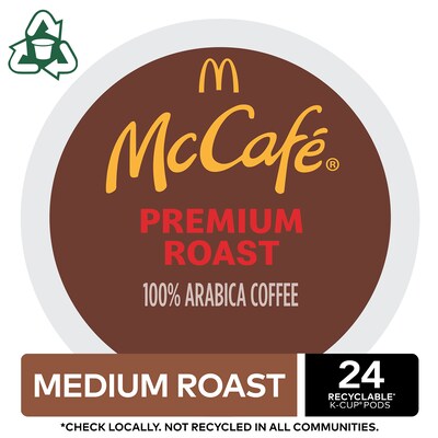 McCafe Premium Roast Coffee Keurig® K-Cup® Pods, Medium Roast, 24/Box (5000201379)