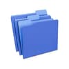Staples® Recycled File Folder, 1/3-Cut Tab, Letter Size, Blue, 100/Box (ST224527-CC)