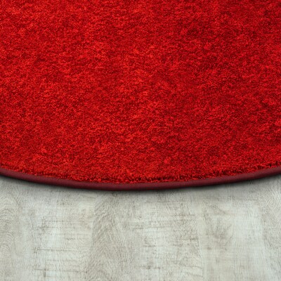 Joy Carpets Endurance Polyester 12 x 76 Oval Machine Tufted Rug, Red (80SS-07)