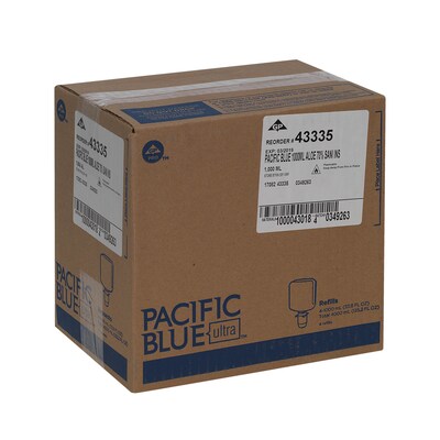 Commercial Dispensing Pacific Blue Ultra Manual Foaming Hand Sanitizer Dispenser Refills, 33.8 Oz., 4/Carton (43335)