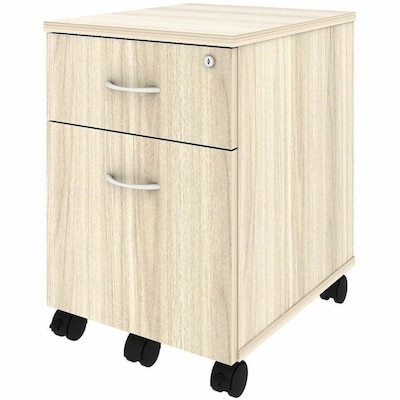 Lorell Essentials 2-Drawer Mobile Vertical Pedestal, Letter Size, Modern Elm (LLR66327)