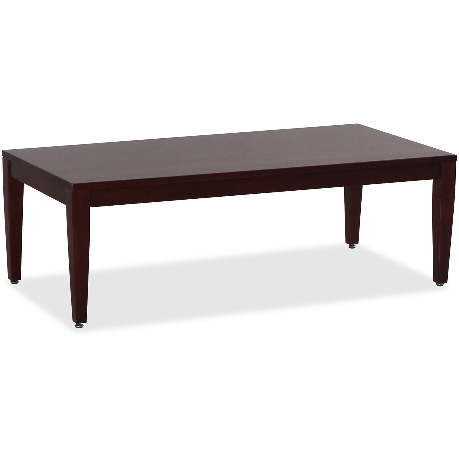 Lorell Accession 47.5W x 23.6D Solid Wood Rectangular Coffee Table, Mahogany (LLR59544)