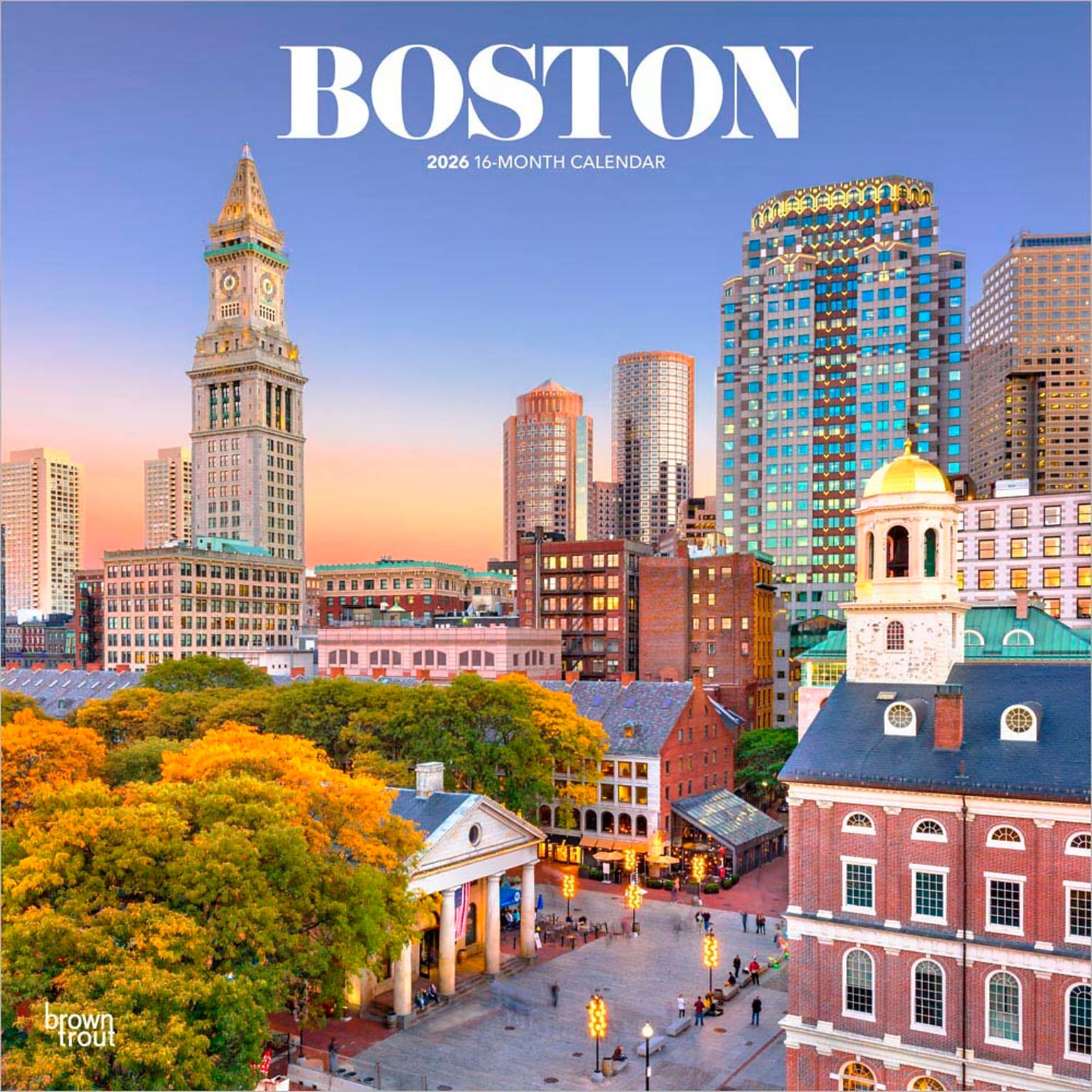 2026 BrownTrout Boston 12 x 12 Monthly Wall Calendar (9798330702572)